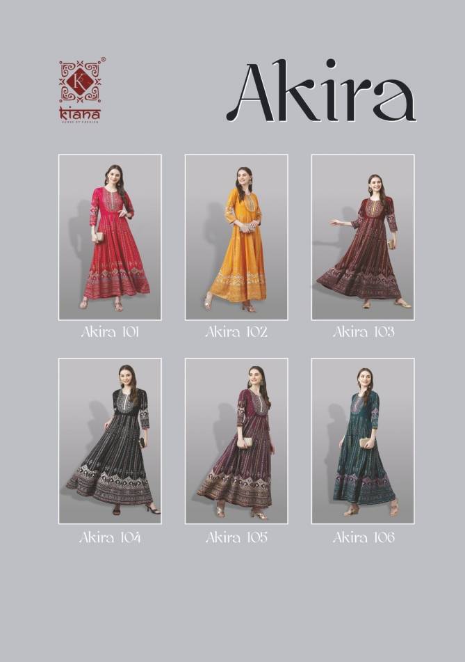 Kiana Akira Fancy Wear Wholesale Printed Anarkali Kurtis